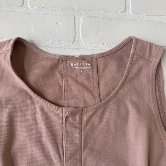 Athleta Farallon Dusty Pink Pocket Cotton Spandex Romper Shorts Plus Size 2x - Picture 4 of 7